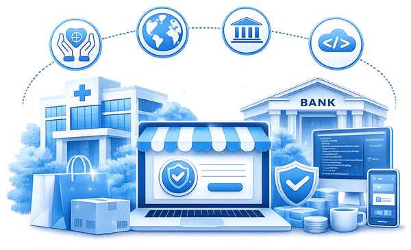 Industries served by Allied CardPay including retail, ecommerce, healthcare, financial services, and software platforms